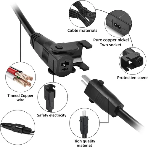 Vista 3 de Weilianda Fuente de alimentación reclinable de 3 piezas, repuesto de cable de alimentación reclinable, fuente de alimentación conmutada CA/CC