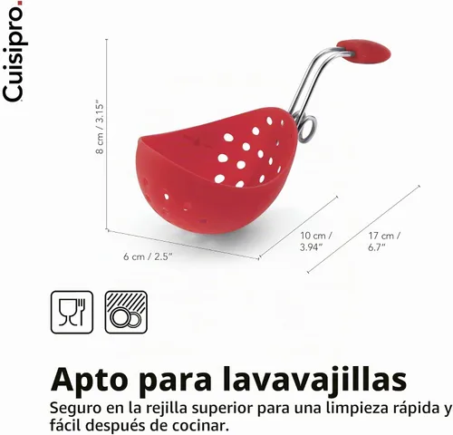 Vista 6 de Browne & Co Cuisipro Egg - Juego de 2 cazadores furtivos de silicona, color rojo