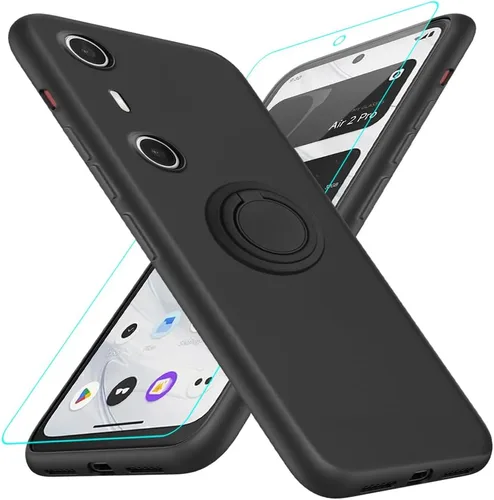 Vista 17 de Funda para Pinwheel Genesis 3 / BLU G64 Funda para teléfono con protector de pantalla HD, soporte de anillo giratorio de 360°, soporte de silicona