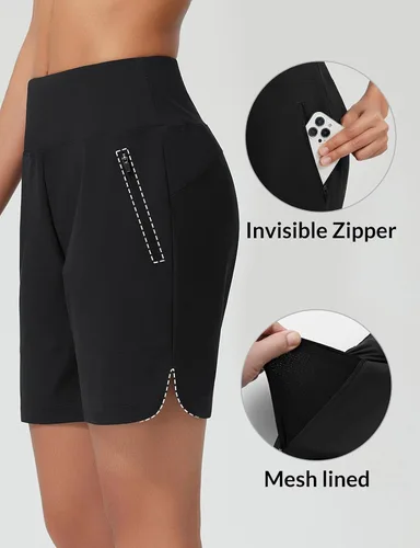 Vista 58 de baleaf Traje de baño de cintura alta de 3, 5, 7, 9 pulgadas, para mujer, de secado rápido, con bolsillos