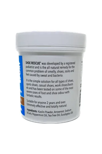 Vista 2 de Shoe Rescue Foot And Shoe Powder 100G - Removedor y eliminador de olores de pies - Desarrollado por un podólogo registrado es un remedio desodorante