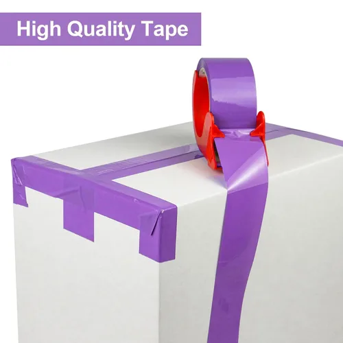 Vista 6 de BOMEI PACK Cinta de embalaje resistente para envíos morada 2.4mil x 2 in x