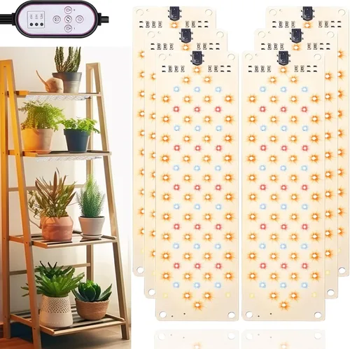 Vista 10 de Rocoking Luces de cultivo para plantas de interior, lámpara de cultivo de panel ultrafino, 158 luces LED de espectro completo para plantas debajo