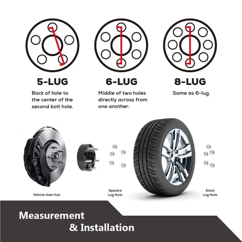 Vista 9 de Dynofit Adaptadores de rueda de 5 x 4.5 a 5 x 5 pulgadas de 1.25 pulgadas, 4 piezas para ruedas Jeep Jk Wk Wj Xk en Tj Yj Kk Xj Mj Kj Zj
