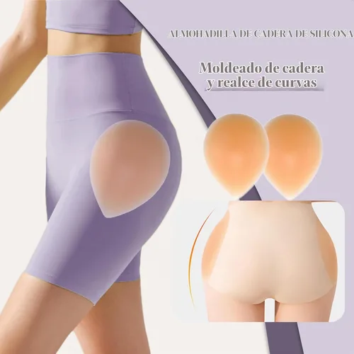Vista 2 de Almohadillas de silicona adhesivas para caderas para mujer - Almohadillas reutilizables elevadoras de glúteos, almohadillas adhesivas para glúteos