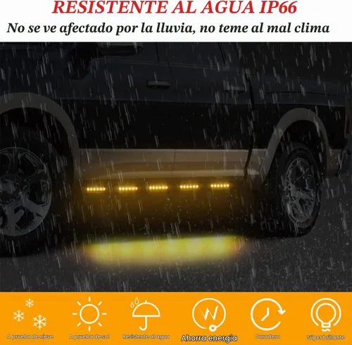 Vista 2 de Paquete de 10 Luces Laterales Marcadoras de Remolque LED Ámbar DC 12V de 3.8" con 6 LED, Barra de Luz de Separación, Tira de Luz Indicadora de Señal