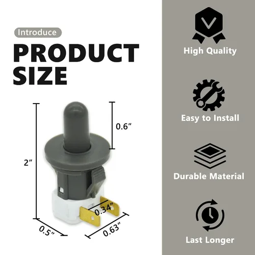 Vista 5 de DA34-00066C - Interruptor de puerta para refrigerador, electrodomésticos compatibles con varias luces de puerta Samsung de 2 pines