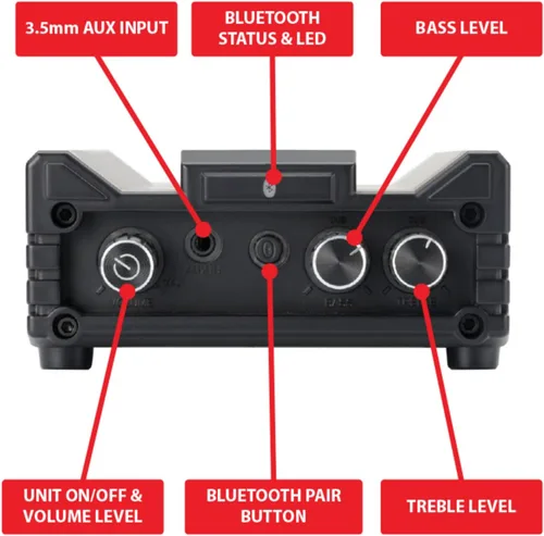 Vista 3 de Dual Electronics DBTMA100 Amplificador Bluetooth Micro 2 Canales Clase D 100W peak power, up to 100ft Bluetooth range, 3.5mm AUX input, stereo RCA