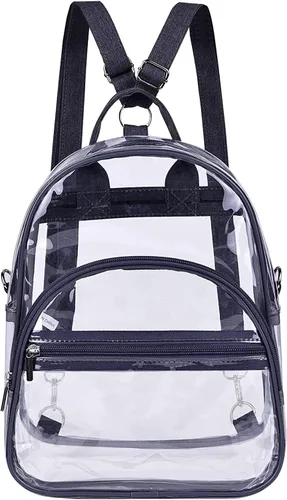 Vista 14 de Mochila pequeña aprobada por el estadio, mini mochila transparente para niñas, Negro, S, Mochilas Daypack