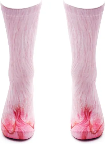 Vista 3 de xywlwoer Calcetines de pata de animal loco calcetines de pierna de pollo novedosos calcetines de animales 3D divertidos regalos de broma