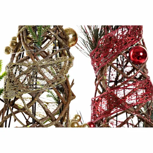 Vista 4 de Árbol de Navidad DKD Home Decor Rojo Verde Dorado 16 x 16 x 41 cm Plástico (2 Unidades)