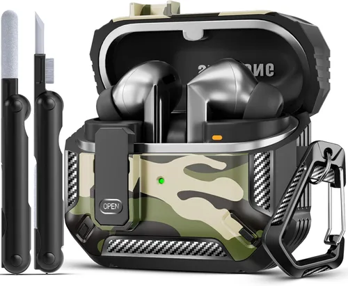 Vista 34 de Lock Fit Diseñado para Samsung Galaxy Buds3 FE (2025) / Buds3 Pro (2024) / Funda Buds 3 (2024), con kit de limpieza Cuerpo completo Resistente a