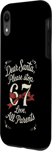Vista 2 de Dear Santa 67 Funny Christmas Six Seven 6-7 Parents Case for iPhone XR