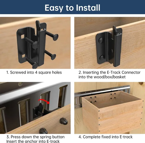 Vista 5 de woiron 6 piezas de conector E-Track, conector de accesorio E-Track de acero para remolques, conector de sujeción de carga de acero para remolques