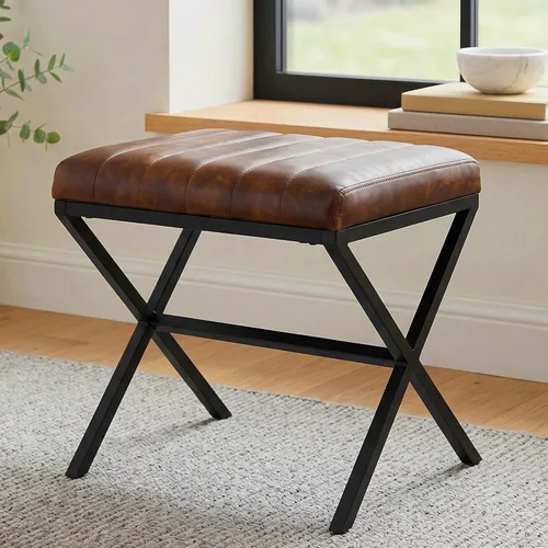 Vista 10 de DUHOME Taburete de Tocador Moderno de Cuero PU - Taburete de Maquillaje Rectangular Asiento de Tocador Acolchado Reposapiés para Sala de Estar, Negro