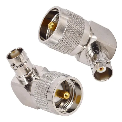 Vista 7 de Conector UHF a BNC en forma de L, conector BNC macho a UHF hembra, conector BNC a UHF SO239 de ángulo recto de 90 grados para radio/antena/escáner