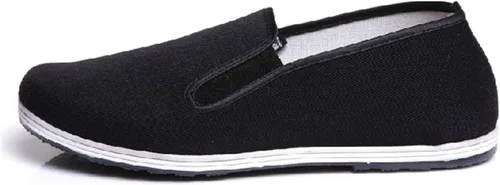 Vista 2 de APIKA Zapatos tradicionales chinos de Beijing antiguos Kung Fu Tai Chi, suela de goma, unisex, color negro