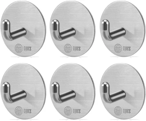 Vista 8 de QJUZ Gancho para bata de doble punta, ganchos adhesivos, ganchos de pared resistentes, ganchos para toallas de acero inoxidable, gancho de ducha