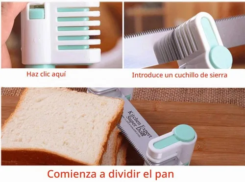 Vista 3 de 5 piezas de rebanadora de pasteles DIY, cortador de pan ajustable 5 capas, segmentación de pastel de pan, rebanada de tostada, divisor auxiliar
