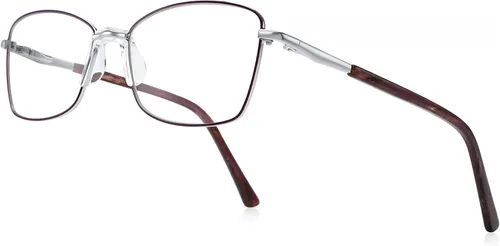 Vista 12 de RB. Pilot - Lentes de lectura con bisagra de resorte para mujer, bloqueo de luz azul, marco de metal, patas de acetato Black Frame Silver Bridge