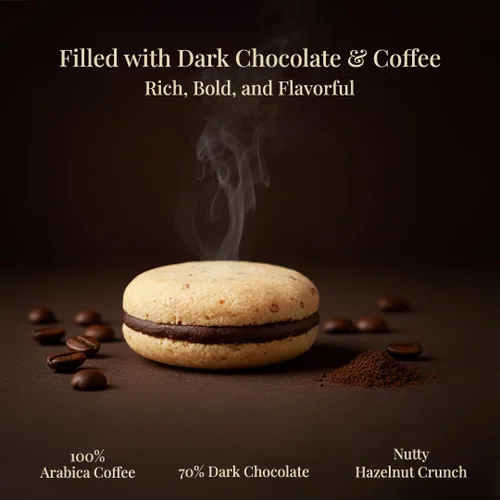 Vista 4 de Rippa Baci di Dama - Galletas de café italianas con rico chocolate negro y café arábica para amantes de las galletas y reuniones familiares