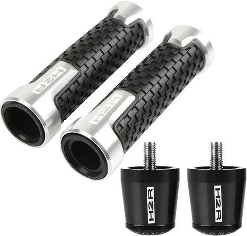 Vista 8 de SCUUBE Handlebar Plug for Kawasaki H2 H2R 2015-2016 Motorcycle Handlebar Hand Grips Anti Skid Handle Bar Cap Ends Plug CNC Aluminum Accessories Black