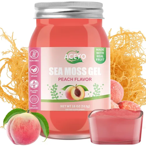 Vista 20 de ACEYO Gel de musgo marino irlandés (18 onzas) crudo vegano mango sabor piña 102 vitaminas y minerales cosechados en la naturaleza sin OMG