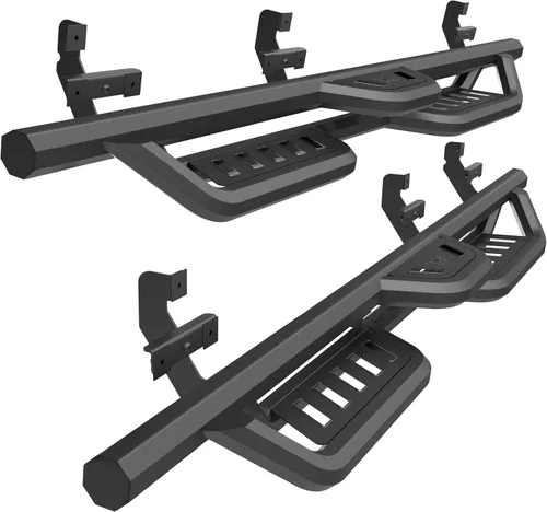 Vista 12 de TAC - Estribos laterales para Ford F150 SuperCrew Cab 2015-2025 y 2022-2025 F150 Lightning EV 2017-2025 F250/350/450/550 Super Duty Crew Cab 4
