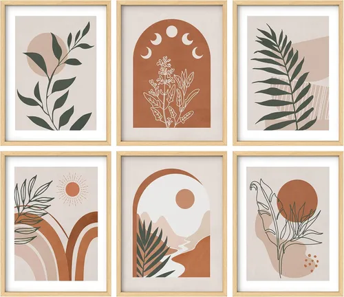 Vista 33 de Juego de galería de collage enmarcado para pared, diseño de plantas de flores de William Morris, ilustraciones de naturaleza silvestre, moderno
