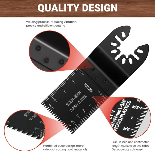 Vista 6 de 43 hojas de sierra oscilantes, kit multiherramienta premium para madera/metal/plástico, hojas de sierra de liberación rápida, compatible con Porter