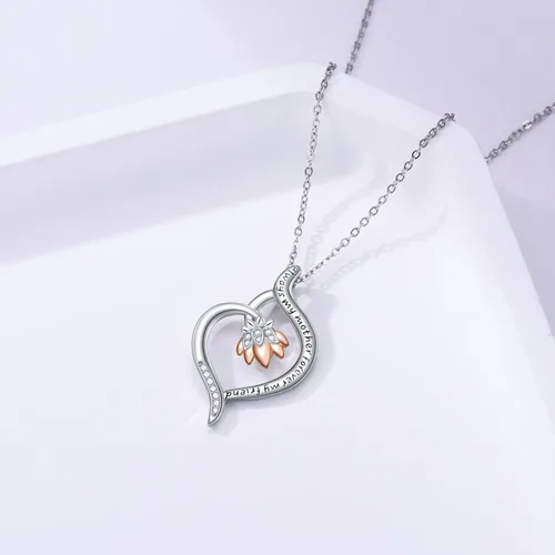 Vista 6 de VONALA Sterling Silver SunflowerRose CrossRoseLotus FlowerHonney BeePineapple Necklace for Women Flower Pendant Necklace Gifts for Girlfriend Wife