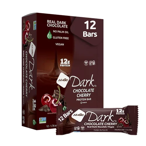 Vista 30 de NuGo Dark, caja variada de muestra, barra de proteínas veganas de 0.47-0.31 onzas, sin gluten, 12 CT