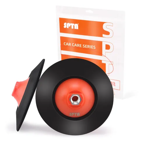 Vista 12 de SPTA 2 placas de respaldo flexible rotativas RO, almohadilla de respaldo suave de poliuretano de cara de aro y bucle, utilizada en pulidora rotativa