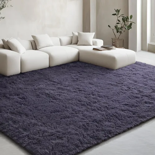 Vista 177 de EVOIONOS Alfombra Redonda Negra para Dormitorio, 4x4 Pies Alfombra de Área Circular Suave y Esponjosa para Sala de Estar, Alfombra Circular de Felpa