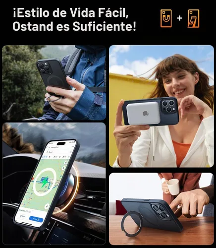 Vista 3 de TORRAS Funda magnética para iPhone 13 Pro Max de 6.7 pulgadas [compatible con Magsafe] con soporte, [protección contra caídas de grado militar] a