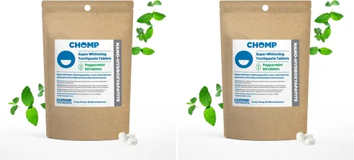 Vista 9 de Chomp Tabletas de pasta de dientes súper blanqueadoras con recambio de nano hidroxiapatita