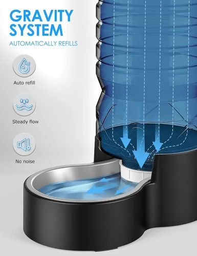 Vista 7 de Heouvo Dispensador de agua para gatos con gravedad de 1.3 galones