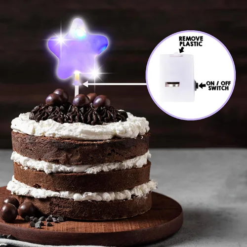 Vista 5 de ArtCreativity - Decoración LED para pastel de cumpleaños número 3, 3 modos de brillo de luz, 3 pulgadas Decoración iluminada de plástico apto