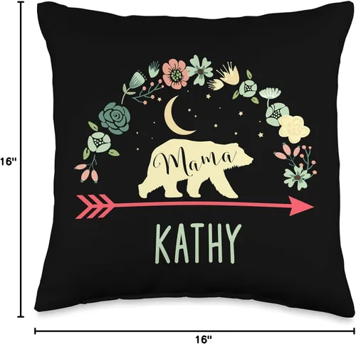 Vista 4 de Cojín de regalo con nombre de Kathy y para decoración del hogar, 15.7 x 15.7 in, multicolor