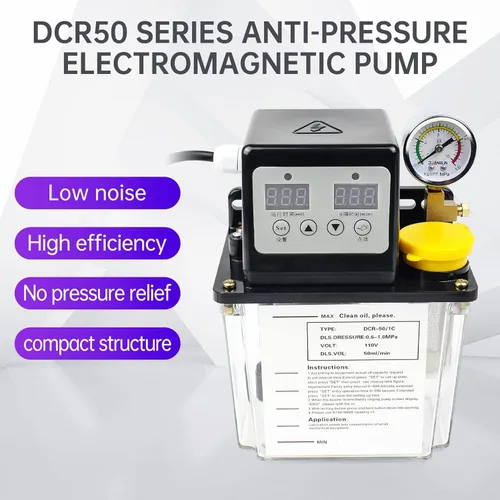 Vista 3 de RATTMMOTOR Bomba de aceite lubricante automática 110V 1L, bomba de lubricación electromagnética, control numérico digital, pantalla digital dual