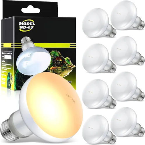 Vista 8 de Tarpop 8 bombillas de lámpara de calor para reptiles de 100 W, bombillas