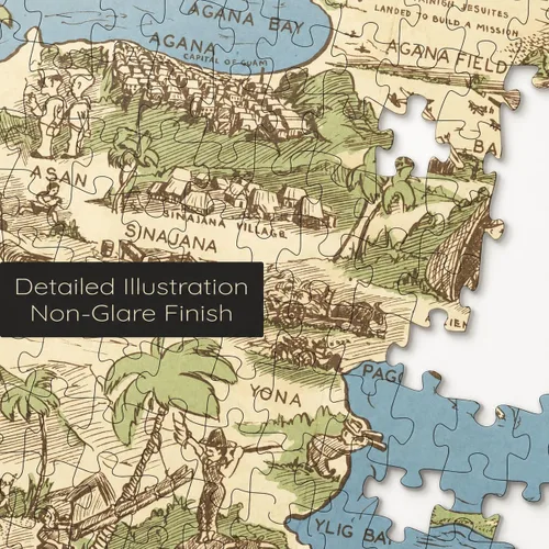 Vista 3 de Rompecabezas de 1000 piezas Mapa histórico de la isla histórica de Guam - 1958 Guam Puzzle para adultos
