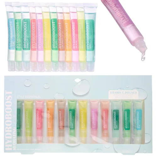 Vista 8 de EXPRESSIONS Juego de 12 aceites labiales – Paquete de valor de aceites labiales saborizados, aceites labiales hidratantes con aplicación de tubo