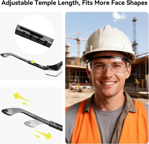 Vista 5 de Lentes de seguridad para gafas de protección y protección contra salpicadura de escombros tipo googles para laboratorio de trabajo