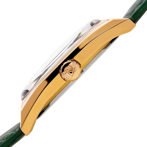 Vista 3 de August Steiner AS8221 - Reloj radiante para mujer, con ventana de fecha, correa de piel auténtica en relieve de cocodrilo