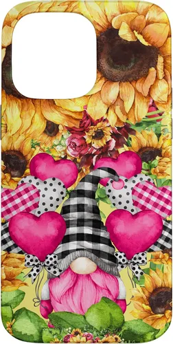 Vista 21 de Cute Sunflower Pattern for Women Pink Valentines Gnome Case for iPhone 17