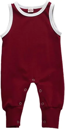 Vista 5 de Mameluco básico de una pieza de color sólido para bebés y niñas