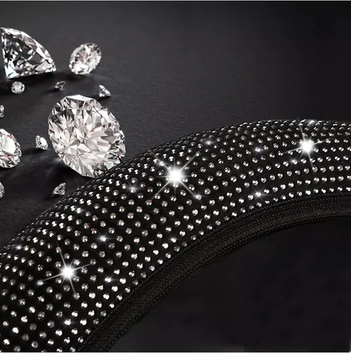 Vista 3 de Funda de volante brillante con diamantes y 2.75 pulgadas de posavasos para portavasos, accesorios interiores de automóviles, SUV para mujeres