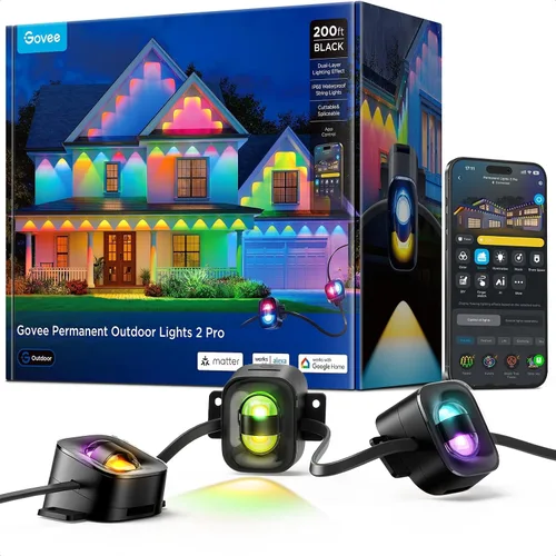 Vista 10 de Govee Luces permanentes para exteriores 2 Pro, 100 pies con IP68 Blanco