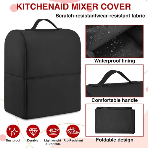 Vista 3 de Cubierta antipolvo para batidora de pie compatible con KitchenAid 6/7/8 Negro